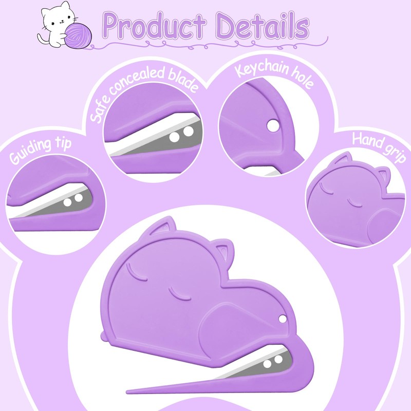 6 Pack Letter Opener Envelope Slitter Cat Shape, Luxiv Envelope