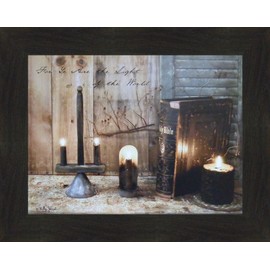 Home Cabin Décor for Ye are The Light by Billy Jacobs 16x20 Bible Candles Religious Inspirational Primitive Photograph Framed Folk Art Picture