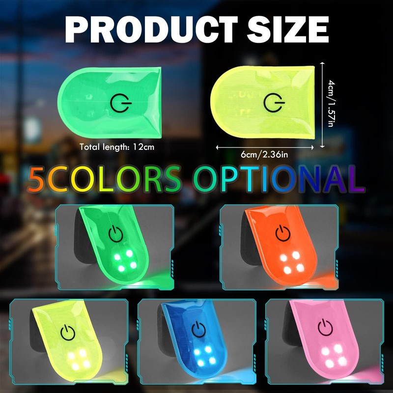 GOMETY Pack of 6 LED Clip Flashing Light Reflective, 2