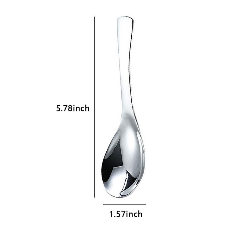 6 PCS Soup Spoons,410 Stainless Steel Soup Spoon for Home