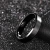 6mm Black Tungsten Carbide Ring for Men Women Brushed Beveled