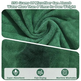 Microfiber Dog Drying Robe – Absorbent Quick Dry Bathrobe for Small, Medium, Large Pets – Adjustable Neck & Waist for Dogs, Cats 53-77 lbs – Dark Green L