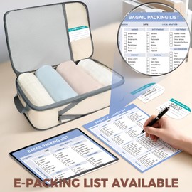 BAGAIL 6 Set Compression Packing Cubes for Travel, Compressible Packing Organizers Travel Accessories for Luggage Suitcase(6 Set, Beige)