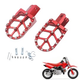 GWH Motorcycle CNC aluminium Foot Pegs Rests Footpegs For CRF50 CRF70 CRF110 XR50 XR70 XR110 M2R SDG DHZ KAYO Dirt Pit Bike (Red)