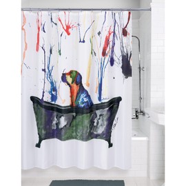 Allure Home Creation Tub Dog Polyester Fabric Printed Shower Curtain 70"x72" Multicolor