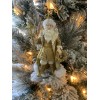 Kurt Adler Golden Light Metallic Gold Santa Holding Lantern Ornament