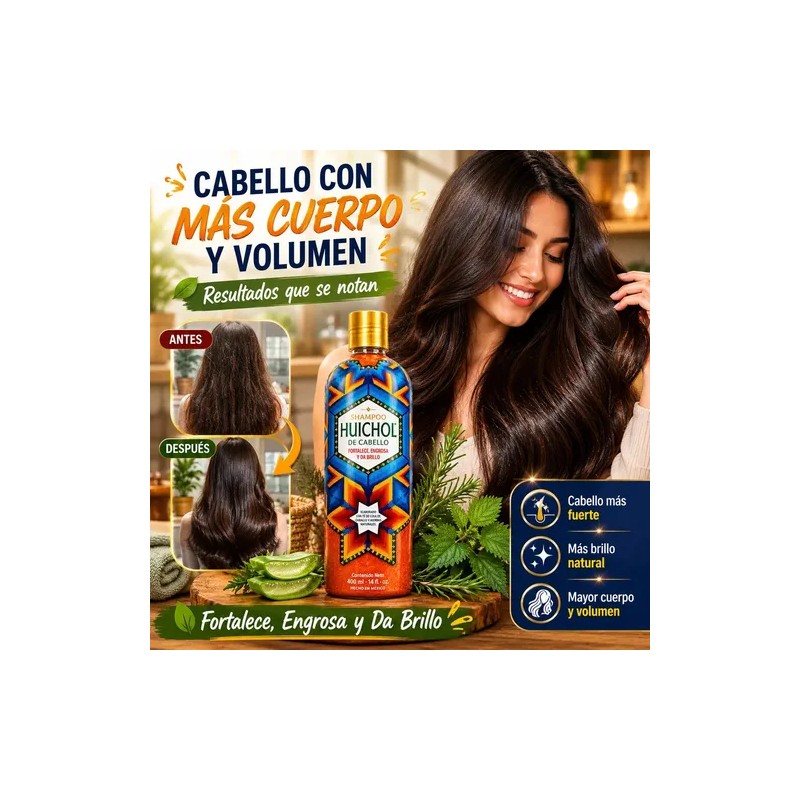 Shampoo Huichol Original Fortalecedor (brillo) Cabello 400ml