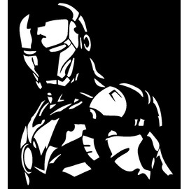 Comic Book Superhero with Iron Suit Car Truck Laptop Helmet Motorcycle Die Cut Vinyl Decal Sticker (White, 8")