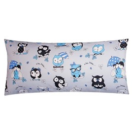 1 x Cushion Cover in 40 x 80 cm Renforcé 100% Cotton - Owl Animals Birds - Pillow Cover, Cushion Cover, Decorative Cushion Cover Children (1 Piece EW Owl 40 x 80 cm)