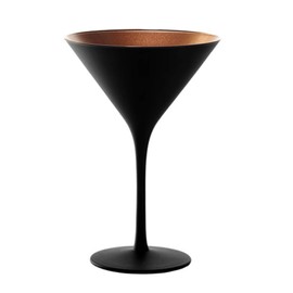Stolzle Lausitz Olympia Black and Bronze German Made Crystal Martini Glass, Set of 6