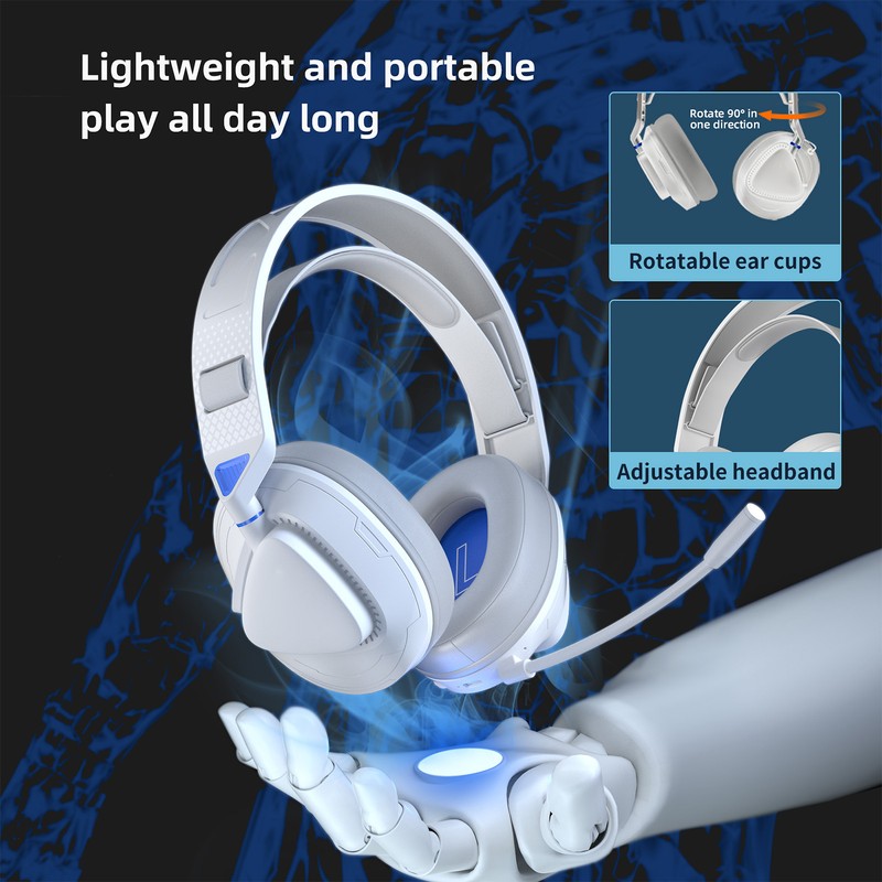 Wired Gaming Headset 2.4G Receiver Bluetooth 4 Modes Adjustable Headband