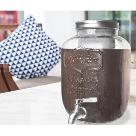 Palais Essentials 1 Gallon Cold Brew Coffee Maker with Thick Glass Carafe & Stainless Steel Mesh Filter and Spigot - Premium Iced Coffee Maker, Cold Brew Pitcher & Tea Infuser