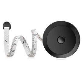 Soft Tape Retractable White Measure Body Measuring Tapes for Tailor Cloth Knitting Craft Body Measurements, 60 Inch 150 cm(Black)