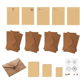 AIMALL 5 Set Cowhide Vintage Letterhead Set - A5 & B5 Confession & Love Letter Paper with Envelopes - Handwritten & Printer Friendly Retro Stationery for Students & Couples