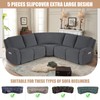 VANSOFY Extra Large Reclining Sectional Couch Covers, Washable 5-Piece Sofa