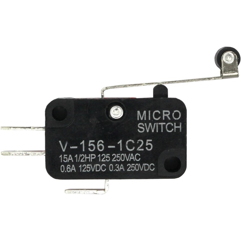 A-DIGISHUO 10pcs Micro Limit Switch V-156-1C25 Hinge Roller Lever Arm