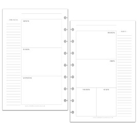 BetterNote Horizontal Undated Calendar Refill Pages for Disc Notebook, fits The Happy Planner, Discbound Levenger Circa, Staples Arc, TUL (Modern- 6 months, 8-Disc, 5.5"x8.5")