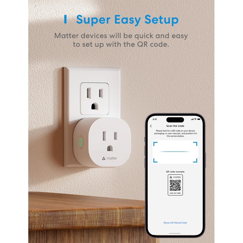 meross Matter Smart Plug Mini, Easy Setup, 100% Privacy Smart