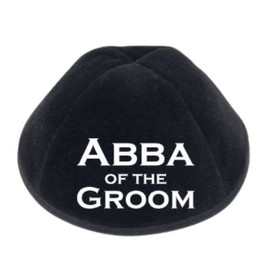 Judaica Place Abba of The Groom Kippah - Perfect Yamaka for Jewish Wedding, Black