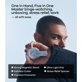 Aulumu G05 Air for MagSafe Grip Stand | Rotation Angle Adjustment | Aluminium Alloy Ultra Light & Ultra Thin | with Box Opener- Silver