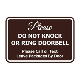 Signs ByLITA Classic Framed Do not Knock or Ring Door Bell (marrón oscuro), pequeño