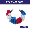 DUOJINSANXI Floral Headband, 4th of July Headband, Blue White Red