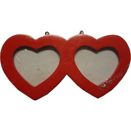 'Heart Design Photo Frame/Picture Frame Red Double Heart "