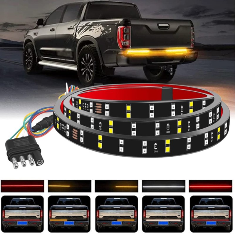 Car Tailgate Light Bar, Riloer 12V Double Row Truck Tailgate