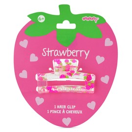iscream 3" Sweet Strawberry Claw Hair Clip - Clear with Glitter