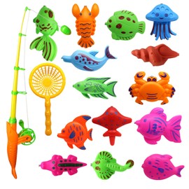 JVILEX Water Fishing Toy Game, 3 Years Old, Fishing, Baby, Toys, Boys, Girls, 15 Pieces