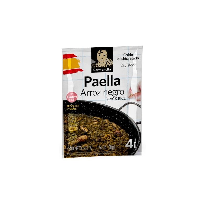Carmencita. Dry Black Rice Paella Stock. 50g (1.76oz).