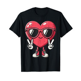 Valentines Day Heart Peace Cute Boys Girls Kids Women Men T-Shirt