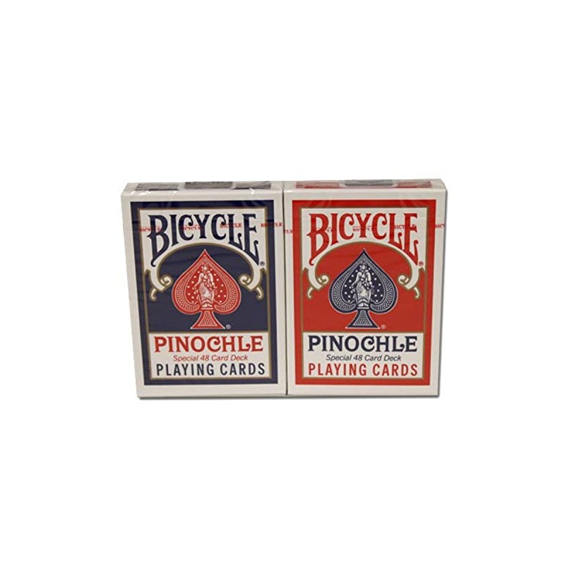 12 tarjetas Pinochle para bicicleta (6 rojas/6 azules)
