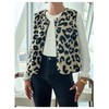GORGLITTER Women's Leopard Sherpa Vest Fuzzy Vest Outerwear Trendy Fall