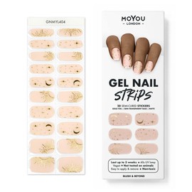 MOYOU LONDON Semi Cured Gel Nail Strips - 20 Pieces Salon Quality Manicure Gel Nail Wraps - Works with Any UV Nail Lamp - Easy to Apply