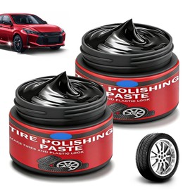 2Bottles Tire Coating & Trim Restorer with Sponge,Tire Coating Paste, Long-Lasting Ceramic Coating,Bring Back the Original Deep Black Shine to Rubber and Plastic For Car, Truck, Motorcycle, RV & More