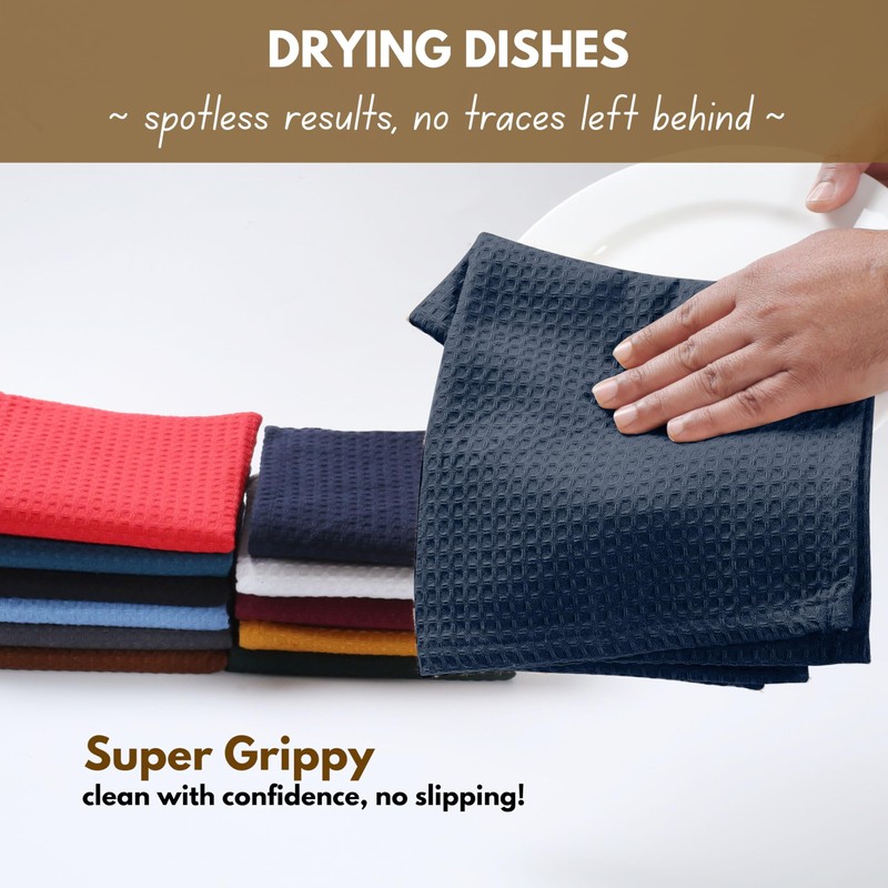Native Fab Set of 6 Cotton Kitchen Dish Towels 16x26