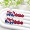 4th of July Press on Toenails Short Square Fake Toe