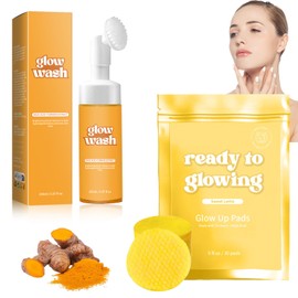 Turmeric Face Wash 150ml Turmeric Facial Cleanser Deep Cleansing Foaming With Mask*30 Improves Skin Tone Suitable for Men and Women Facial Care