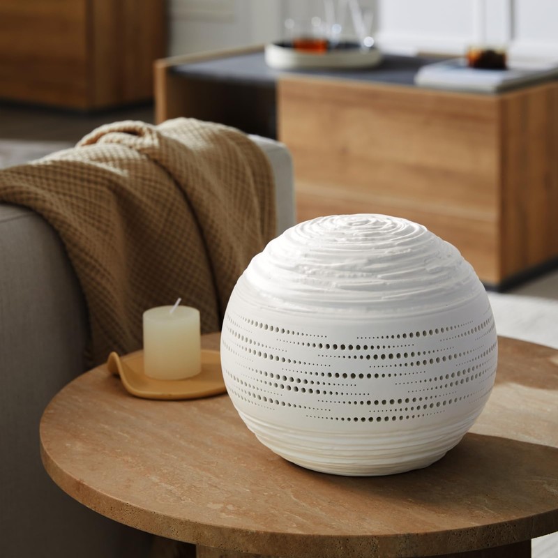 RONDURE 8.7" Modern Ceramic Table Lamp, Modern Bedside Lamps for