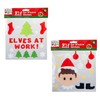 Christmas Elf Gel Window Stickers Decoration Set of 2 -