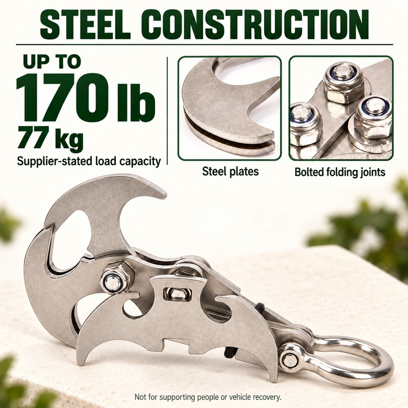 Folding Grappling Hook Multifunctional Stainless Steel Survival Outdoor Climbing Claw