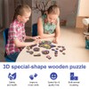 OSDUE 100 PCS Bear Wooden Jigsaw Puzzle100, Unique Animal Shape