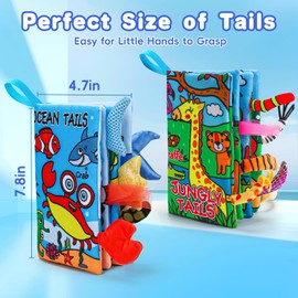 2PCS Baby Books 0-6 Months Infant Toys 0-3 3-6 6-12 Months Baby Tummy Time Sensory Toys 3 4 5 6 Month Newborn Must Haves Crinkle Touch Feel Busy Soft Books for Babies Boys Girls Christmas Shower Gifts