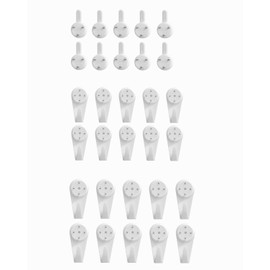 KGDUYC Pack of 30 Non-Marking Picture Hooks, Wall Picture Hooks, Picture Hooks, Wall Hooks for Hard and Drywall for Hanging Pictures, Frames - 3 Sizes