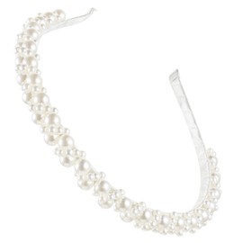 Sorcristy White Pearl Headbands for Women and Girls, Faux Pearl Hair Accessories Bridal Hair Hoop Headpieces Ashion Bridal Headband for Wedding Bride