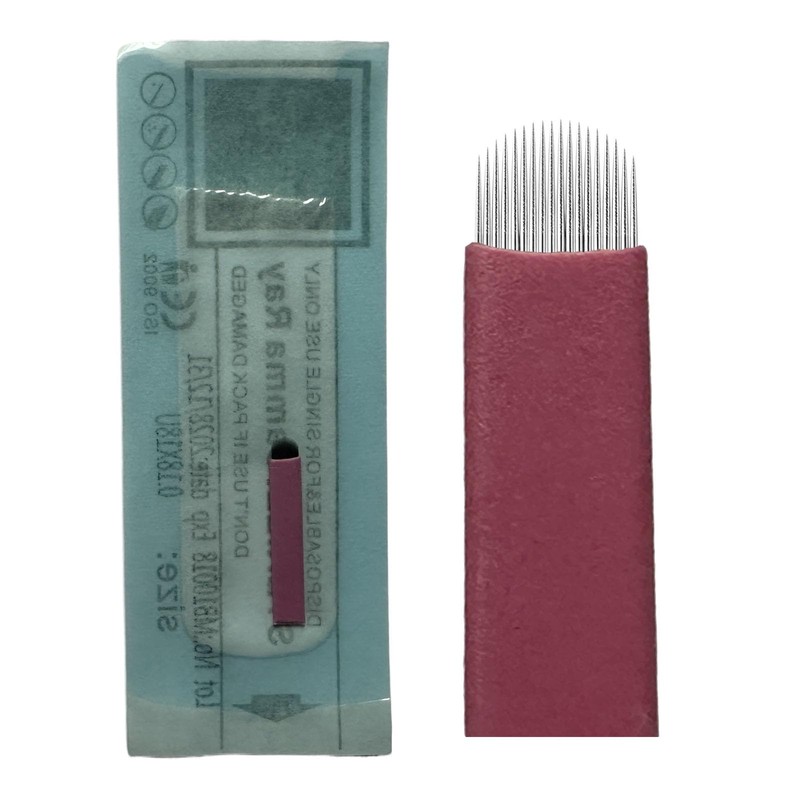 30pcs Pink Microblading Blades U18 Nano 0.18mm Microblading Nano Agujas