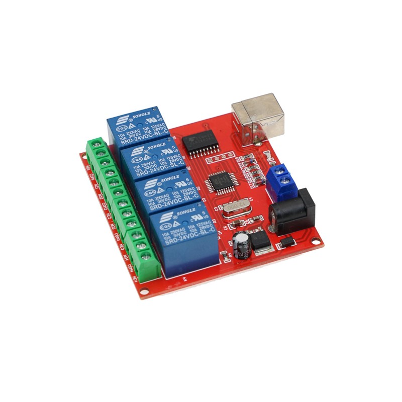 4 Channel 24V USB Relay Module Computer Control Switch Drive