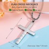 Wolentty Stainless Steel American Flag Cross Necklace Engraved Religious Philippians