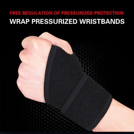 Hually (Set of 2) Wrist Wraps, Adjustable Wrist Support with Velcro Fastener, Thumb Brace, Breathable Black Wrist Wrap Provides Hand Support for Fitness, Weight Lifting